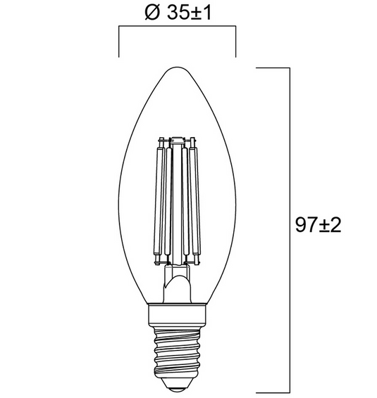 Lâmpada Led toledo retro Sylvania e14 6W 806 lm 2700K