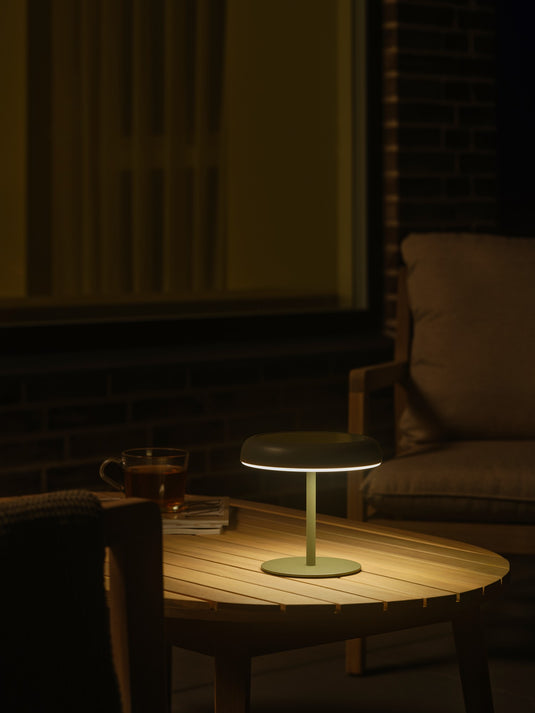 Candeeiro de mesa portátil a bateria solar, sem fios, verde, exterior e interior - Elmer - Nordlux