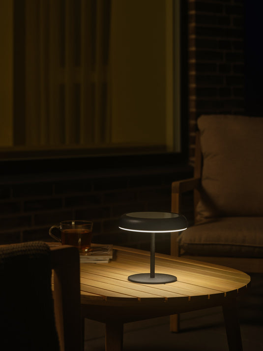 Candeeiro de mesa portátil solar, sem fios, com bateria, preto, exterior e interior - Elmer - Nordlux