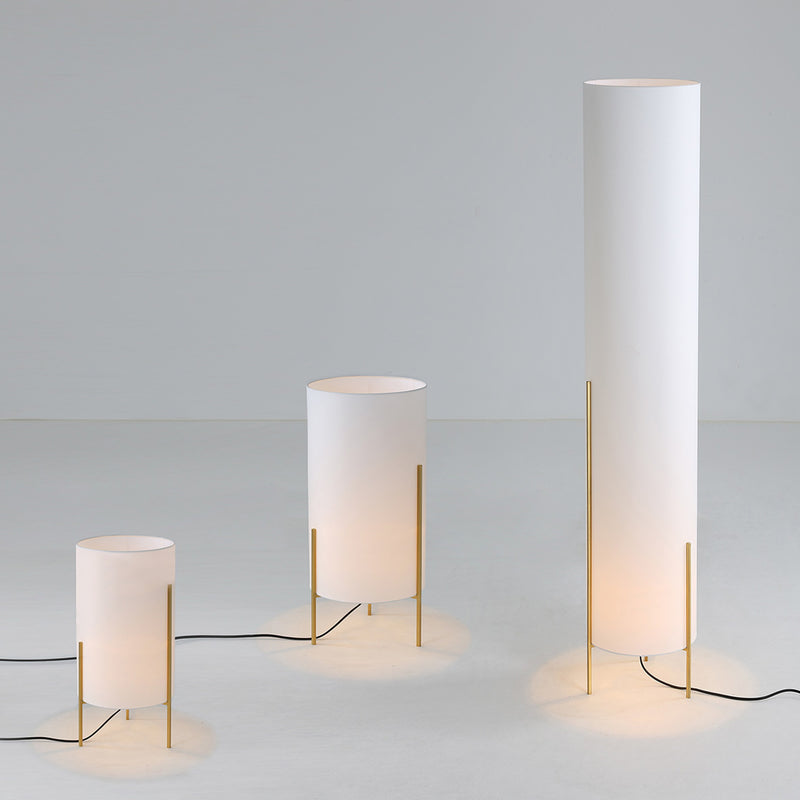 Load image into Gallery viewer, White table lamp with technical gold - 400mm
