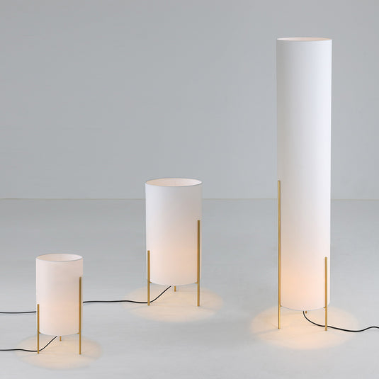 White table lamp with technical gold - 400mm