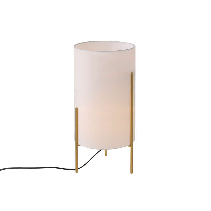 Load image into Gallery viewer, White table lamp with technical gold - 400mm
