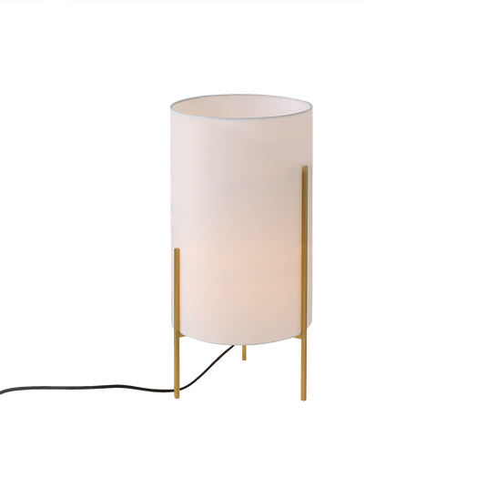 White table lamp with technical gold - 400mm