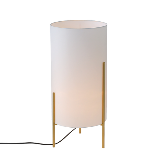 White table lamp with technical gold - 550mm