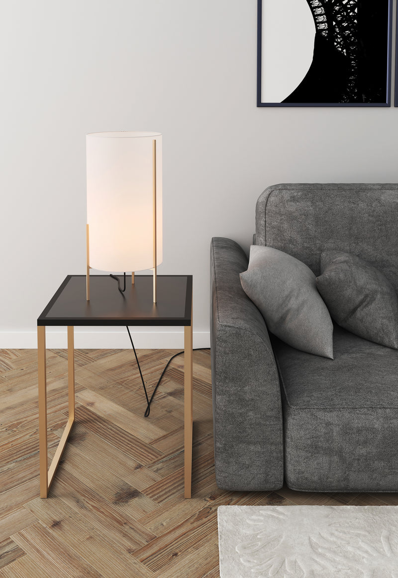 Load image into Gallery viewer, White table lamp with technical gold - 400mm
