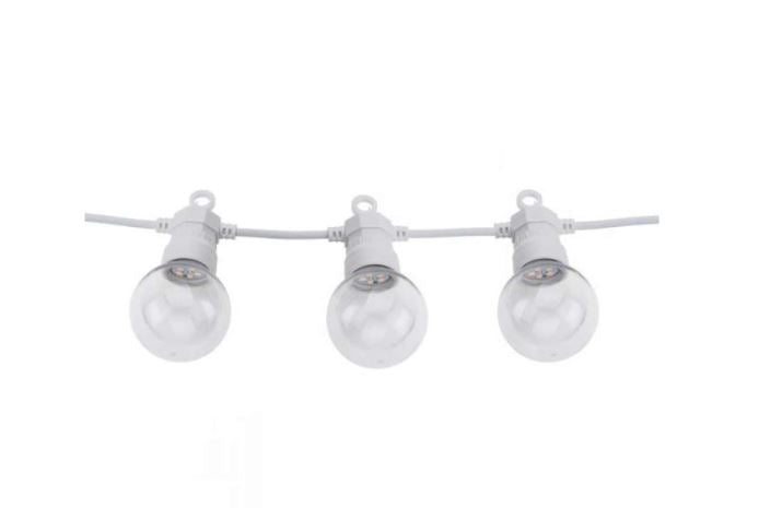 Bild in den Galerie-Viewer hochladenCabo com 10 lâmpadas G45 - 3W 2700k IP65 com 8 metros branco 
