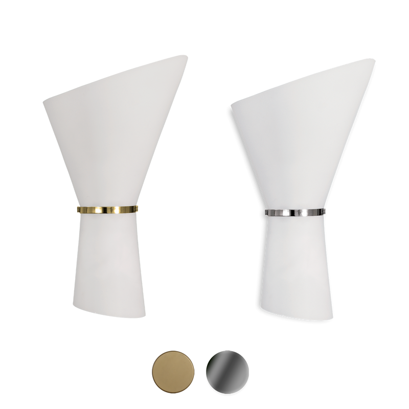 Carregue imagem no visualizador da galeriaAplique de Parede em vidro branco
