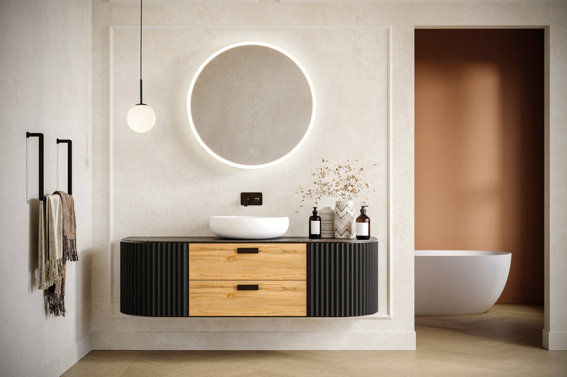 Chargez l&#39;image dans la visionneuse de la galerie, Miroir rond avec lumière LED 3000k, 640mm
