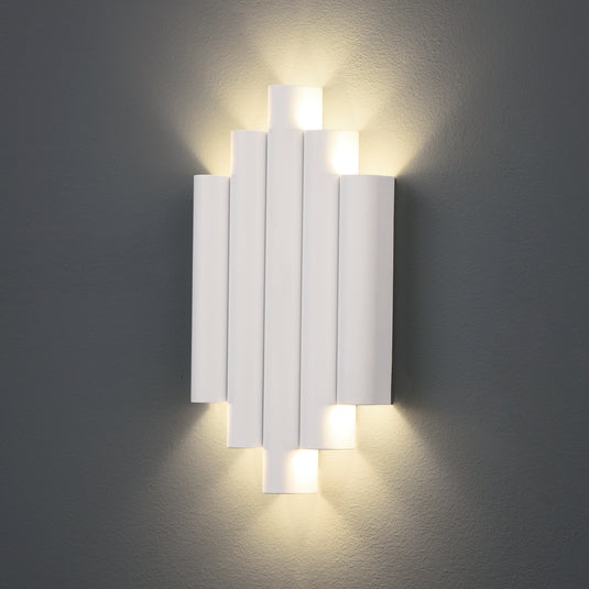 LED Wall Light in textured white metal