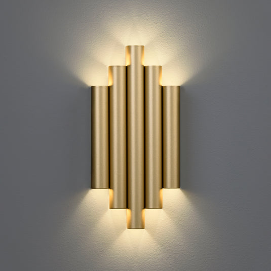 Gold metal LED wall light