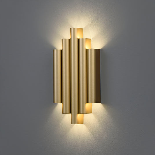 Gold metal LED wall light