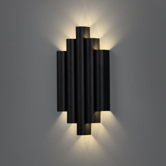 Aplique de Parede Led em metal negro texturizado