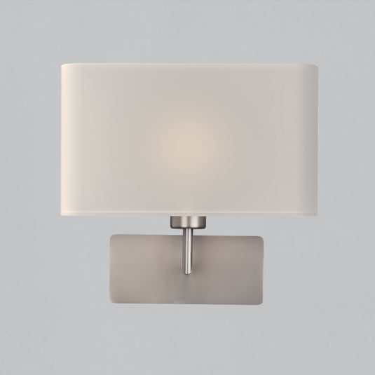 Aplique de Parede branco e acabamento níquel mate