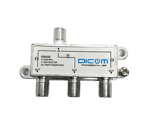 Repartidor de sinal tv/satélite 3 saídas  DICOM 5-2400 Mhz