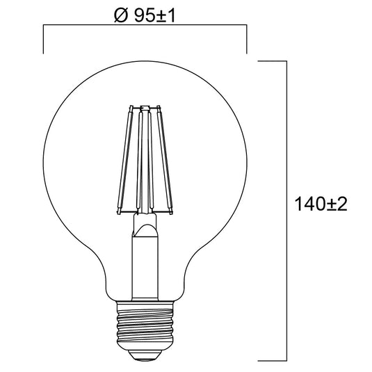LAMPADA TOLEDO PLATINUM RT CL G95 E27 - 4W 840Lm 2700K  SYL