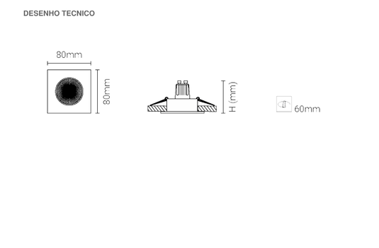 Luminária de Encastrar com Aba de Remate em Aço Inox Escovado Tromilux