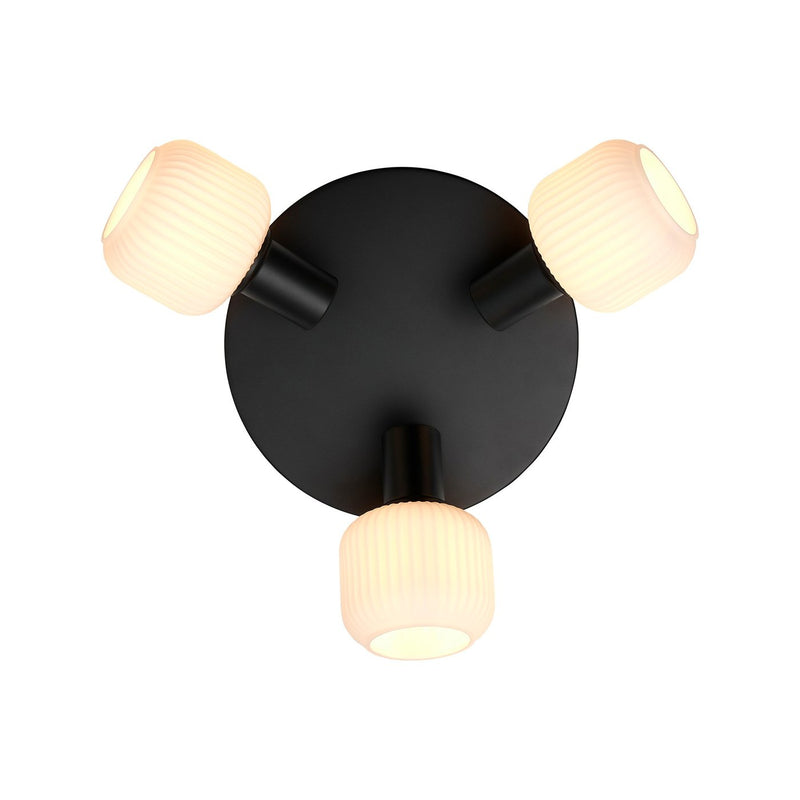 Carregue imagem no visualizador da galeriaCandeeiro de Teto Milford Mini 3-Rondel Preto NORDLUX
