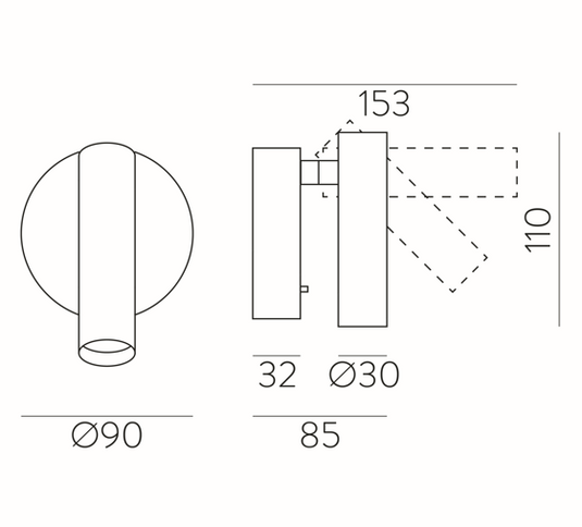 Applique murale à lumière orientable, table de chevet, finition bronze