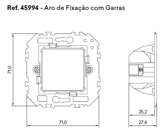 Chargez l&#39;image dans la visionneuse de la galerie, Aro de fixação com garras Q45 - para aparelhagem de embeber, 45994 - EFAPEL
