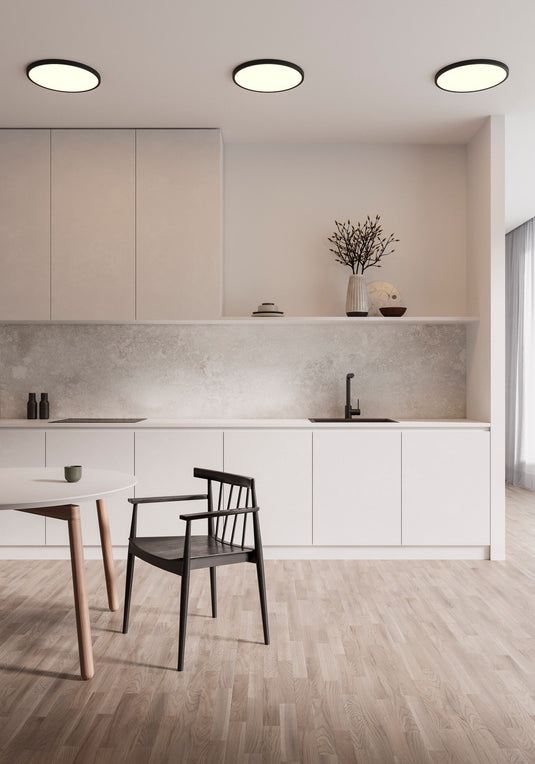 Candeeiro de Teto Preto Ultra-Fino LED Regulável Oja Smart 42 NORDLUX