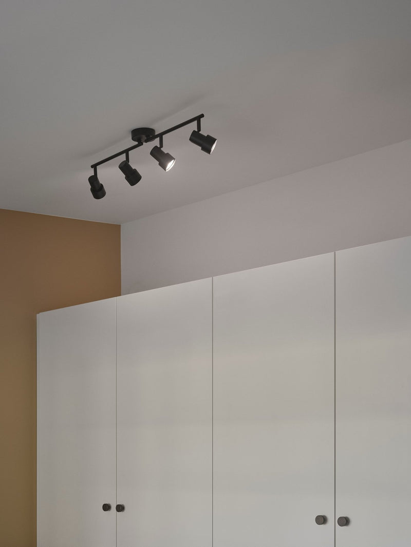 Chargez l'image dans la visionneuse de la galerie, Candeeiro de Teto 4 Trilhos Preto BOSTON NORDLUX
