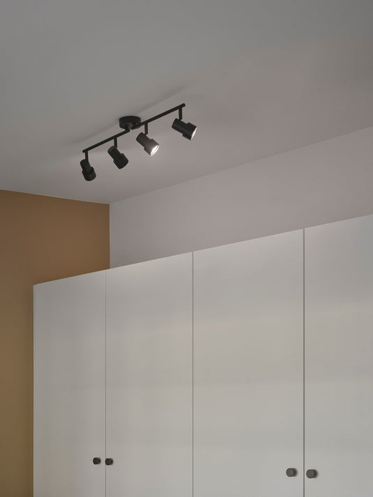 Candeeiro de Teto 4 Trilhos Preto BOSTON NORDLUX