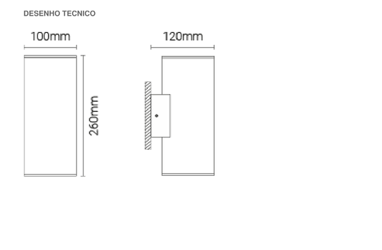 Luminária Saliente de Parede em Aço Inoxidável Tromilux