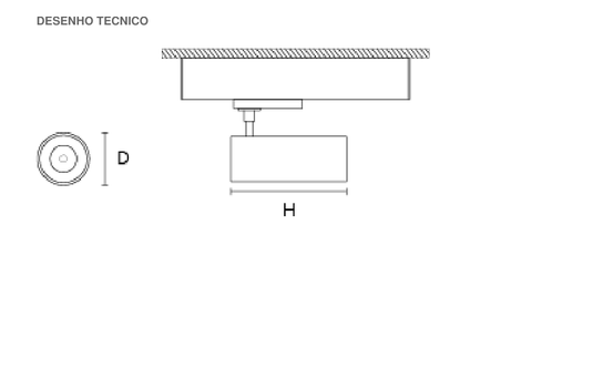 Projetor de Calha Trifásica em Alumínio Tromilux