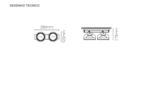 Luminária Saliente de Teto em Aço Galvanizado Tromilux