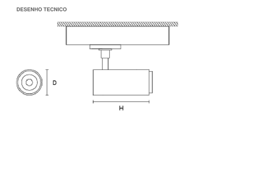 Projetor de Calha Trifásica 230V Orientável com Zoom Tromilux