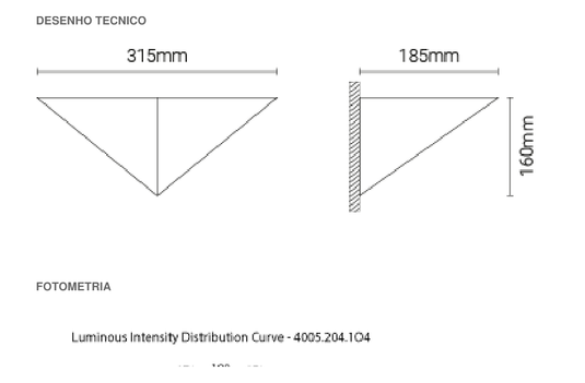 Luminária Saliente de Parede em Aço Inox Escovado Tromilux