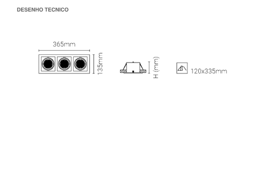 Luminária de Encastrar com Aba de Remate e Luz Orientável Tromilux