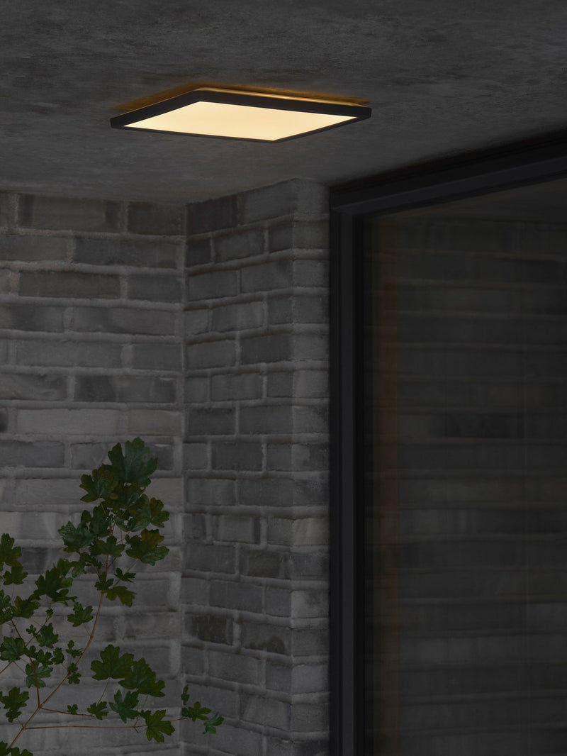 Chargez l'image dans la visionneuse de la galerie, Candeeiro de Teto Quadrado para Exterior Preto Oja NORDLUX

