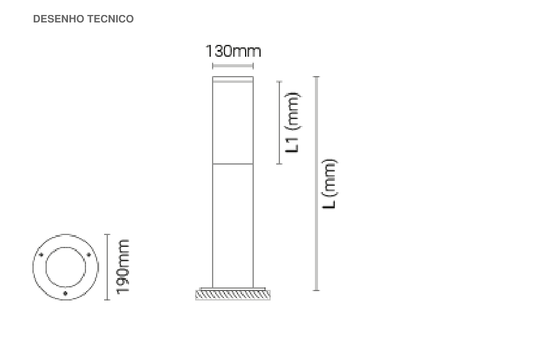 Luminária Saliente de Piso para Exterior Tromilux