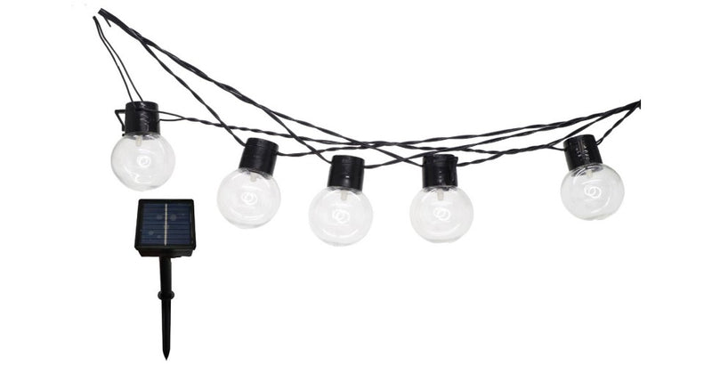 Carica l&#39;immagine nel visualizzatore della galleriaGrinalda de luzes exterior solar com 7 metros e 20 lâmpadas transparentes. Grinalda solar/cabo de arraial 
