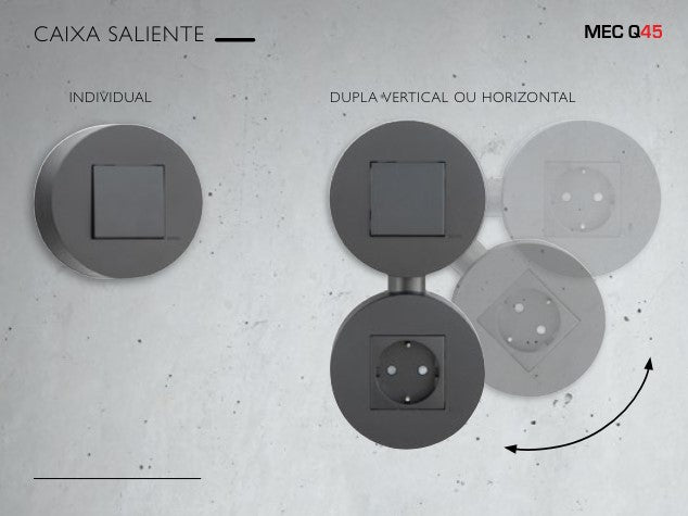 Bild in den Galerie-Viewer hochladenCaixa Saliente Siza Vieira para tomada ou interruptor - Várias opções de cor - Série Siza - EFAPEL
