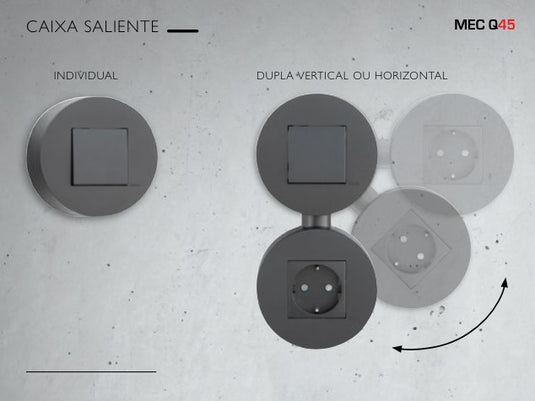 Caixa Saliente Siza Vieira para tomada ou interruptor - Várias opções de cor - Série Siza - EFAPEL