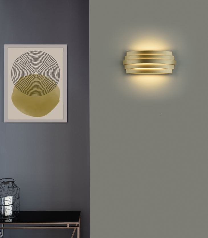 Chargez l&#39;image dans la visionneuse de la galerie, Applique murale LED dorée - Température de couleur réglable
