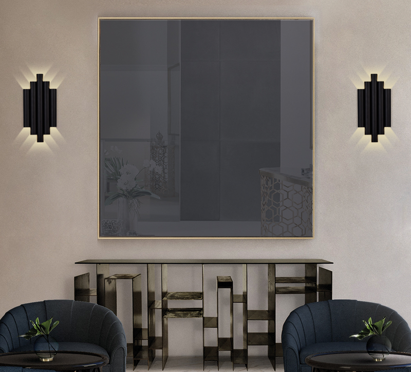 Carregue imagem no visualizador da galeriaAplique de Parede Led em metal negro texturizado
