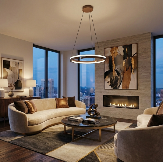 Candeeiro de teto Mezzomonte, bronze, com iluminação inteligente ajustável - Eglo