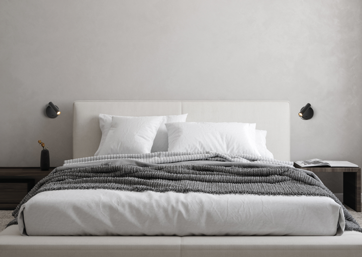 Carregue imagem no visualizador da galeriaAplique de parede, mesa de cabeceira, com luz orientável, em preto
