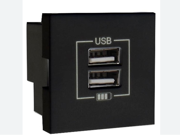 Carregue imagem no visualizador da galeriaCarregador_duplo_USB_tipo_A_preto efapel
