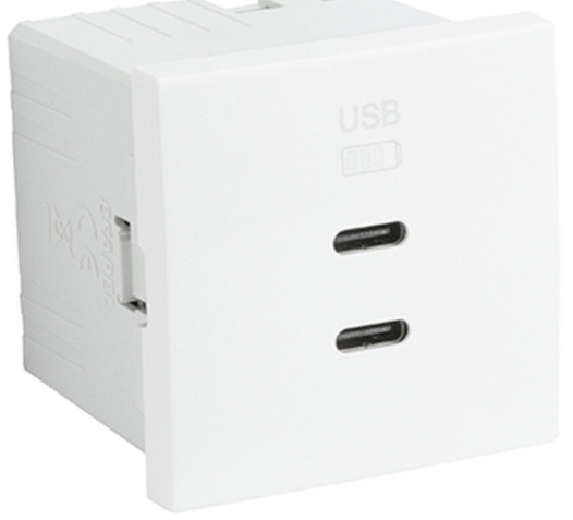 Cargue la imagen en el visor de la galería, carregador_usb_duplo_tipo_c_efapel_branco_mate_45382_sbm
