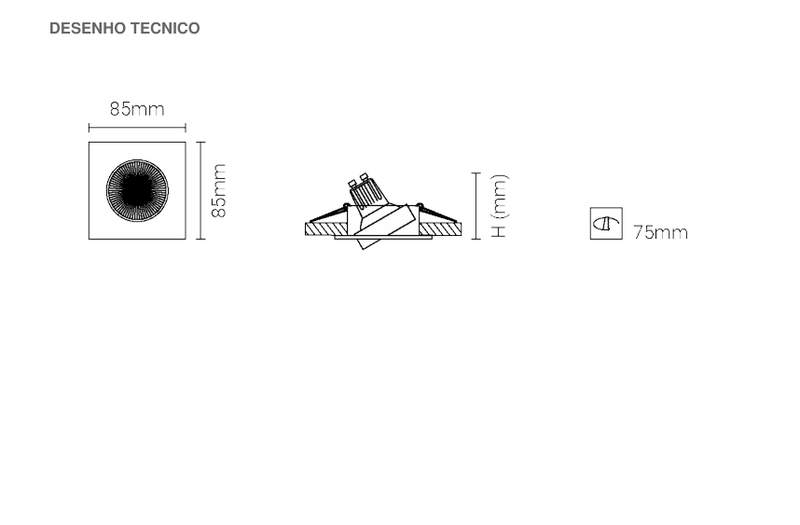 Carregue imagem no visualizador da galeriaLuminária de encastrar com projeção de luz orientável Tromilux
