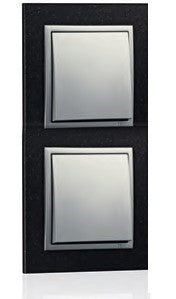 Încărcați imaginea în vizualizatorul Galerie, Espelho duplo granito/alumina EFAPEL 90920 TGA Série LOGUS 90 
