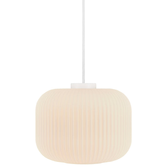Candeeiro de Teto Suspenso em Vidro Opalino Branco Milford NORDLUX