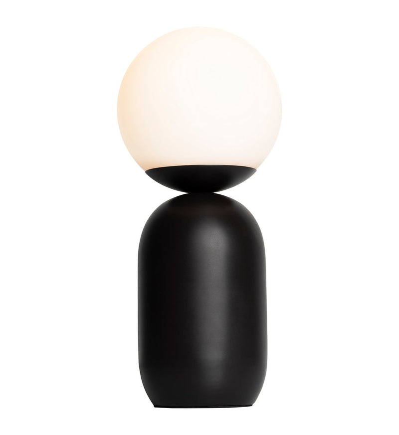 Chargez l'image dans la visionneuse de la galerie, Candeeiro de Mesa Preto com Vidro Opalino Notti NORDLUX
