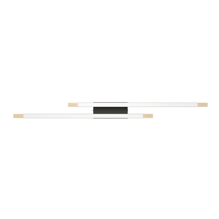 Cargue la imagen en el visor de la galería, Candeeiro de teto LED com madeira e aço preto CAMACHO EGLO
