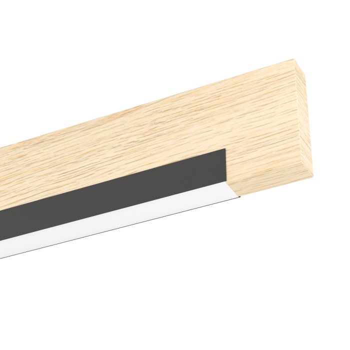 Cargue la imagen en el visor de la galería, Candeeiro de teto LED com madeira e aço preto CAMACHO EGLO
