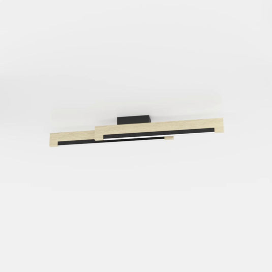 Candeeiro de teto LED com madeira e aço preto CAMACHO EGLO